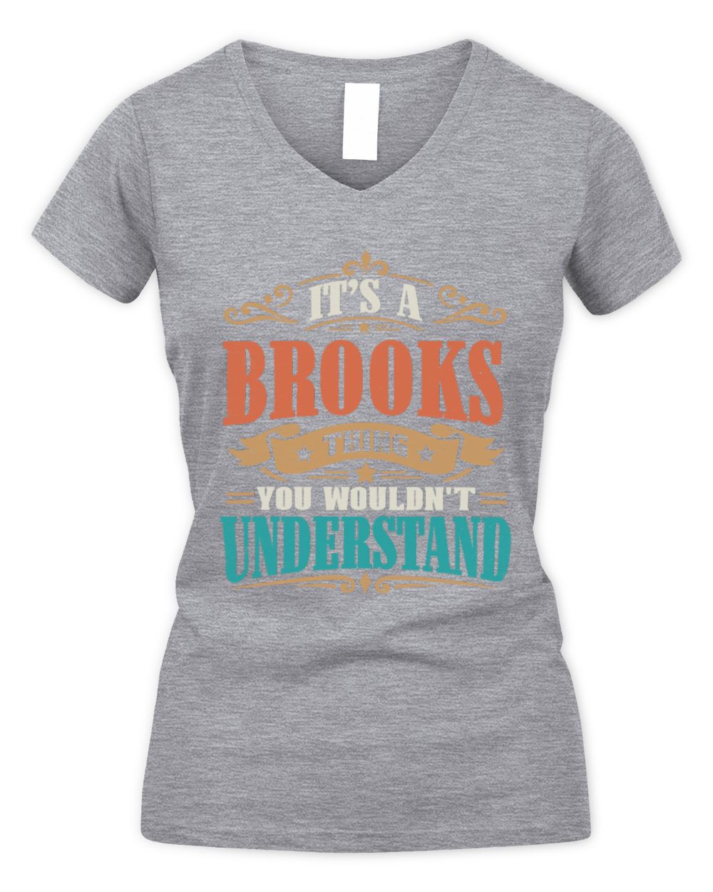 It’s a Name Thing Personalized Retro T-Shirt BROOKS M1-47 / Women's V-Neck T-Shirt / sport grey