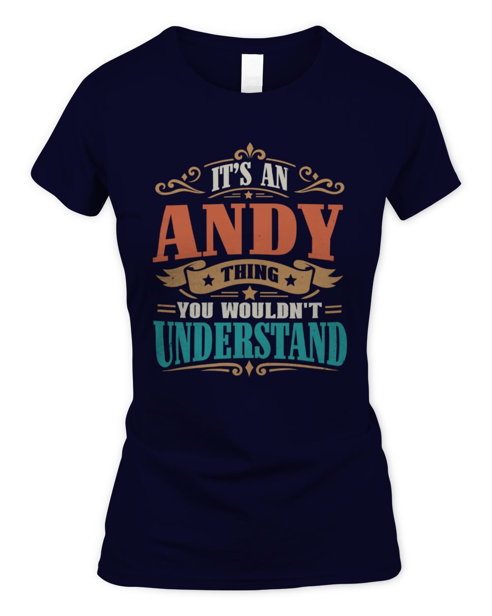 It’s a Name Thing Personalized Retro T-Shirt ANDY M1-47 / Women's Standard T-Shirt / navy