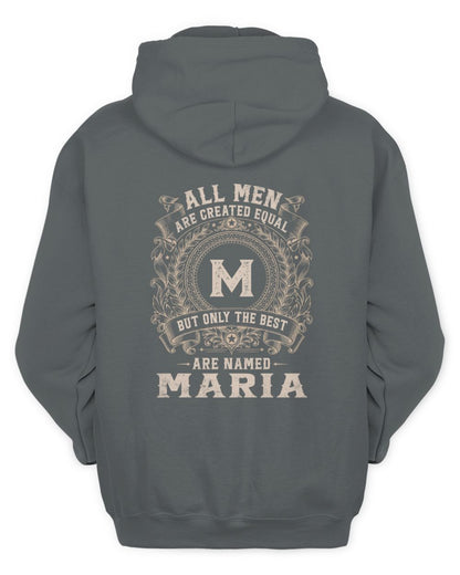 All Men Are Created Equal Cool Logo Shirt MARIA M1-60 / Unisex Hoodie / charcoal