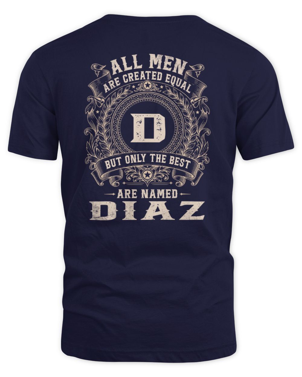 All Men Are Created Equal Cool Logo Shirt DIAZ M1-60 / Unisex Standard T-Shirt / navy
