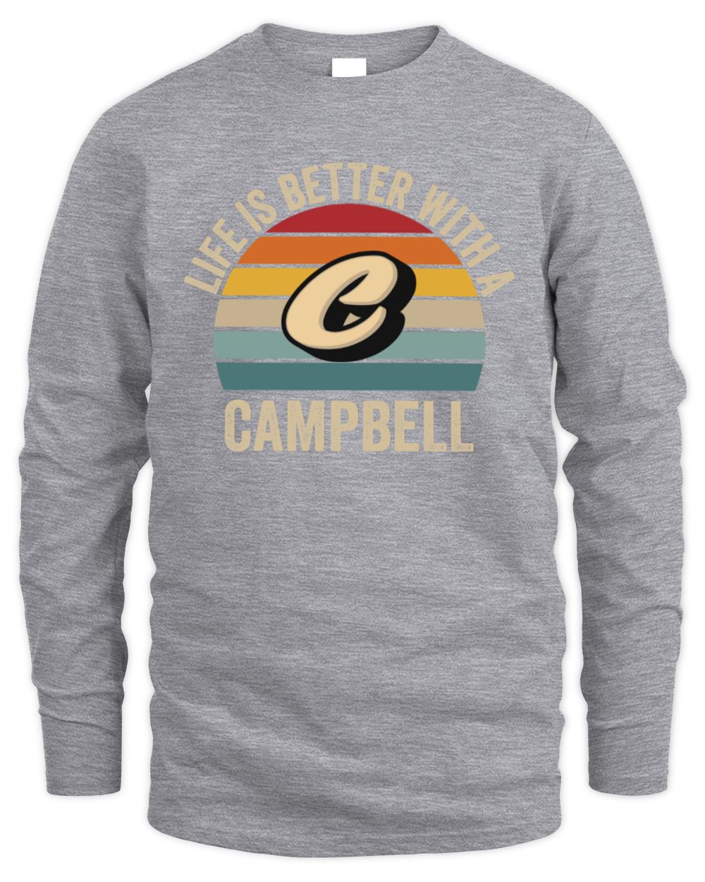 Life Is Better with Name Vintage Sun Shirt CAMPBELL M1-50 / Men's Long Sleeved T-Shirt / sport grey