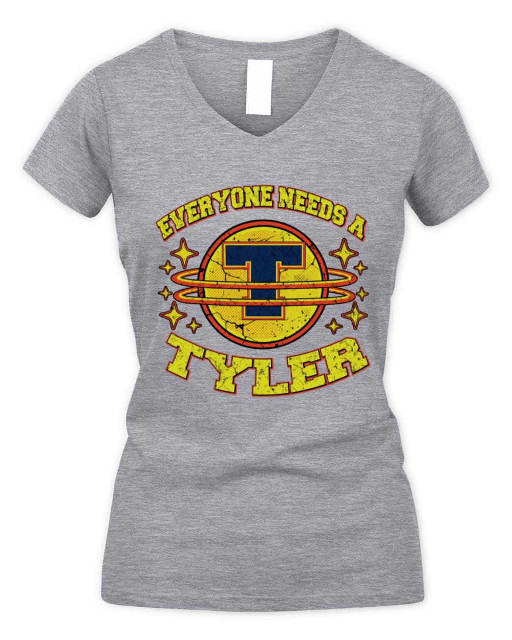 Everyone Needs a Your Name Shirt TYLER M1-76 / Women's V-Neck T-Shirt / sport grey