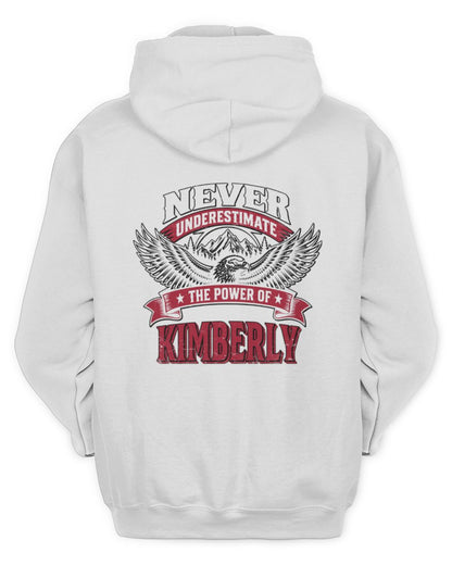 Never Underestimate Your Name Eagle Mountain Shirt KIMBERLY M1-61 / Unisex Hoodie / white