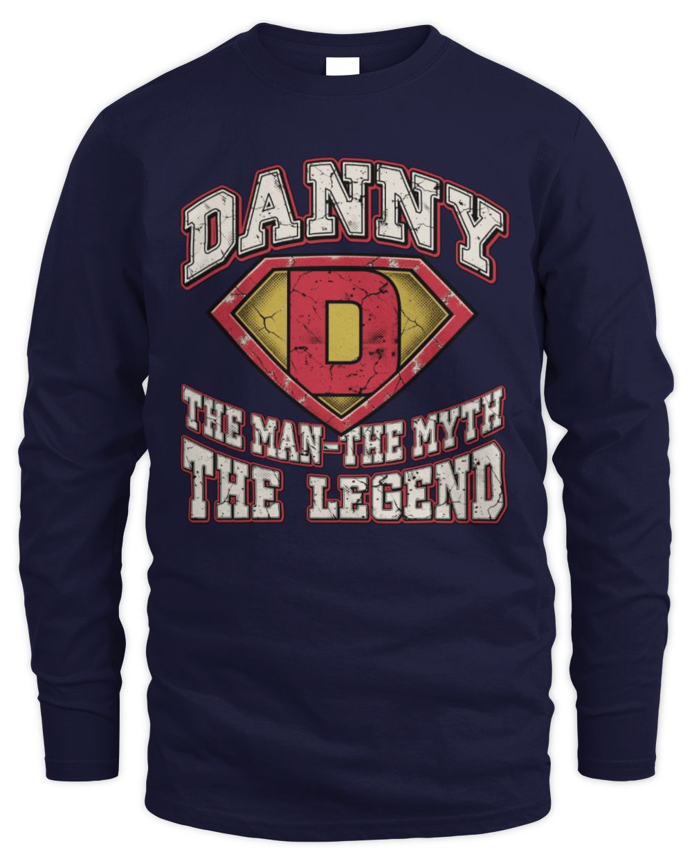 The Man The Myth The Legend Superman Graphic T-Shirt DANNY M1-74 / Men's Long Sleeved T-Shirt / navy