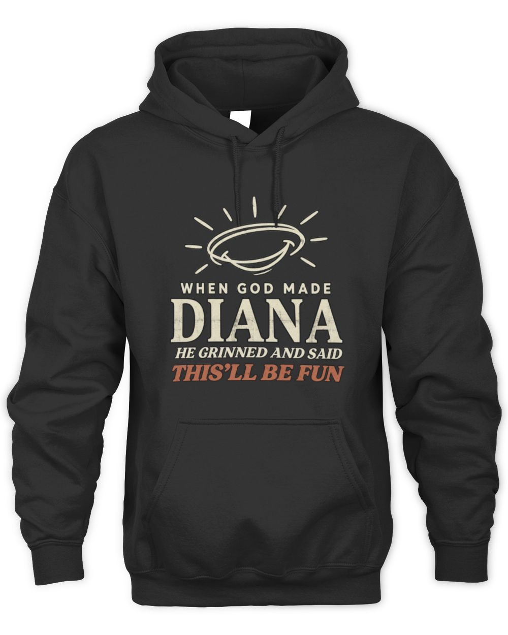 When God Made Your Name Funny Western T-Shirt T-Shirt DIANA M1-S82 / Unisex Hoodie / black