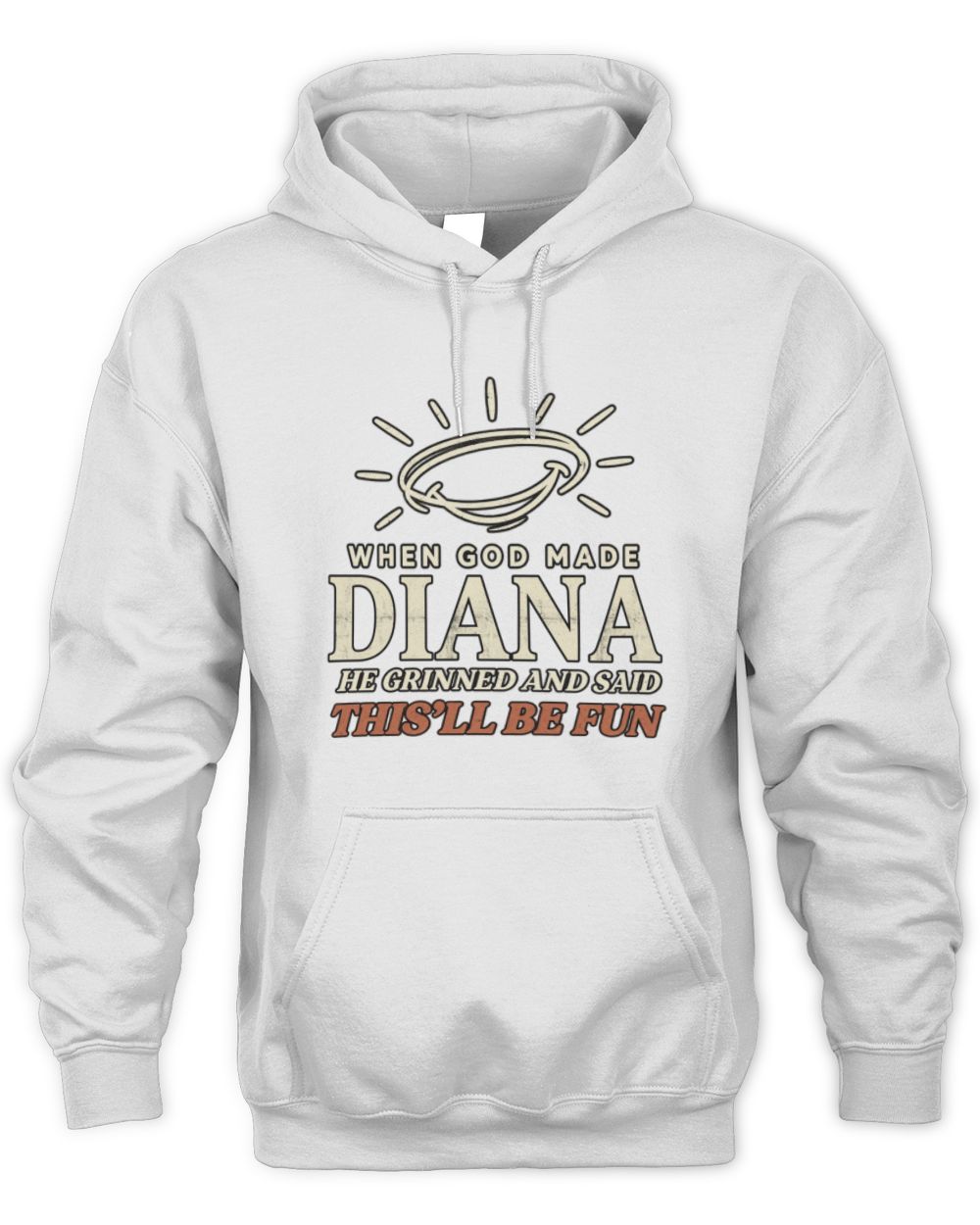 When God Made Your Name Funny Western T-Shirt T-Shirt DIANA M1-S82 / Unisex Hoodie / white