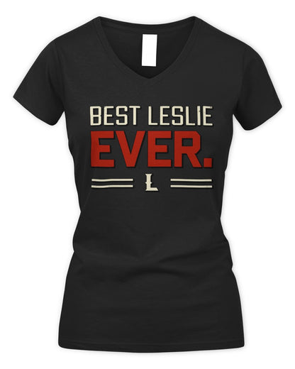 Best Your Name Ever Cool Shirt LESLIE M1-58 / Women's V-Neck T-Shirt / black