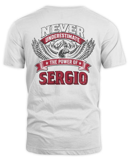 Never Underestimate Your Name Eagle Mountain Shirt SERGIO M1-61 / Unisex Standard T-Shirt / white