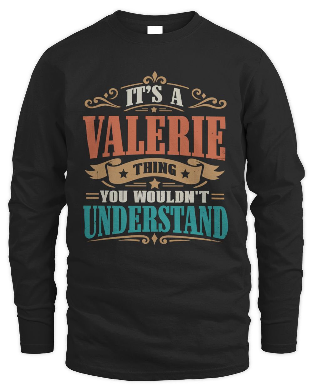 It’s a Name Thing Personalized Retro T-Shirt VALERIE M1-47 / Men's Long Sleeved T-Shirt / black