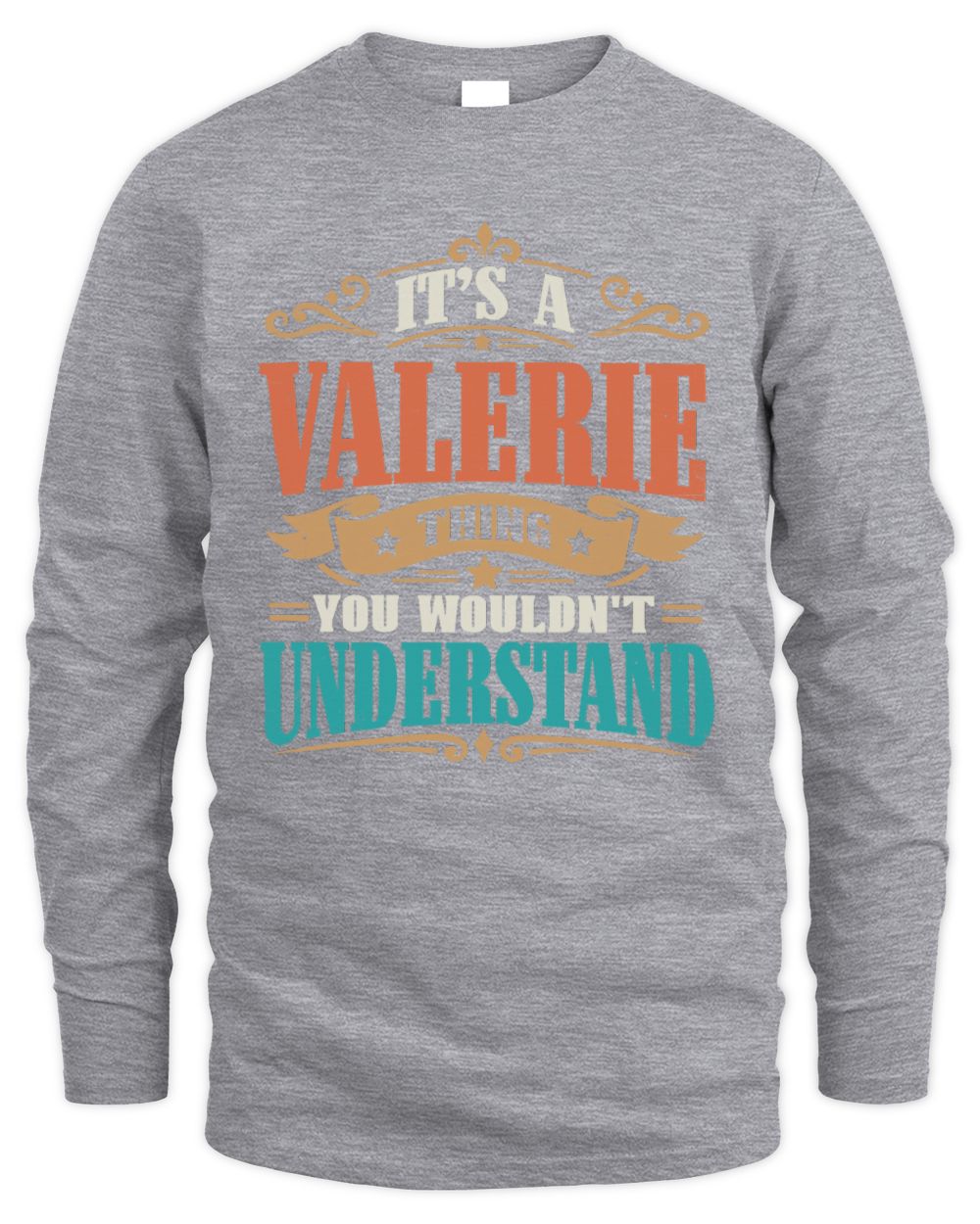 It’s a Name Thing Personalized Retro T-Shirt VALERIE M1-47 / Men's Long Sleeved T-Shirt / sport grey