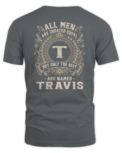 All Men Are Created Equal Cool Logo Shirt TRAVIS M1-60 / Unisex Standard T-Shirt / charcoal