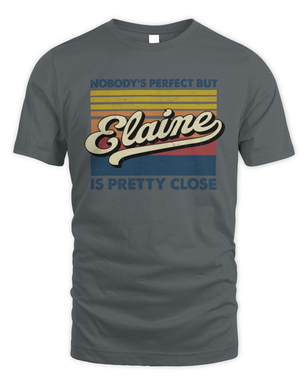 Nobody's Perfect But Your Name Is Pretty Close Retro Shirt ELAINE M1-65 / Unisex Standard T-Shirt / charcoal