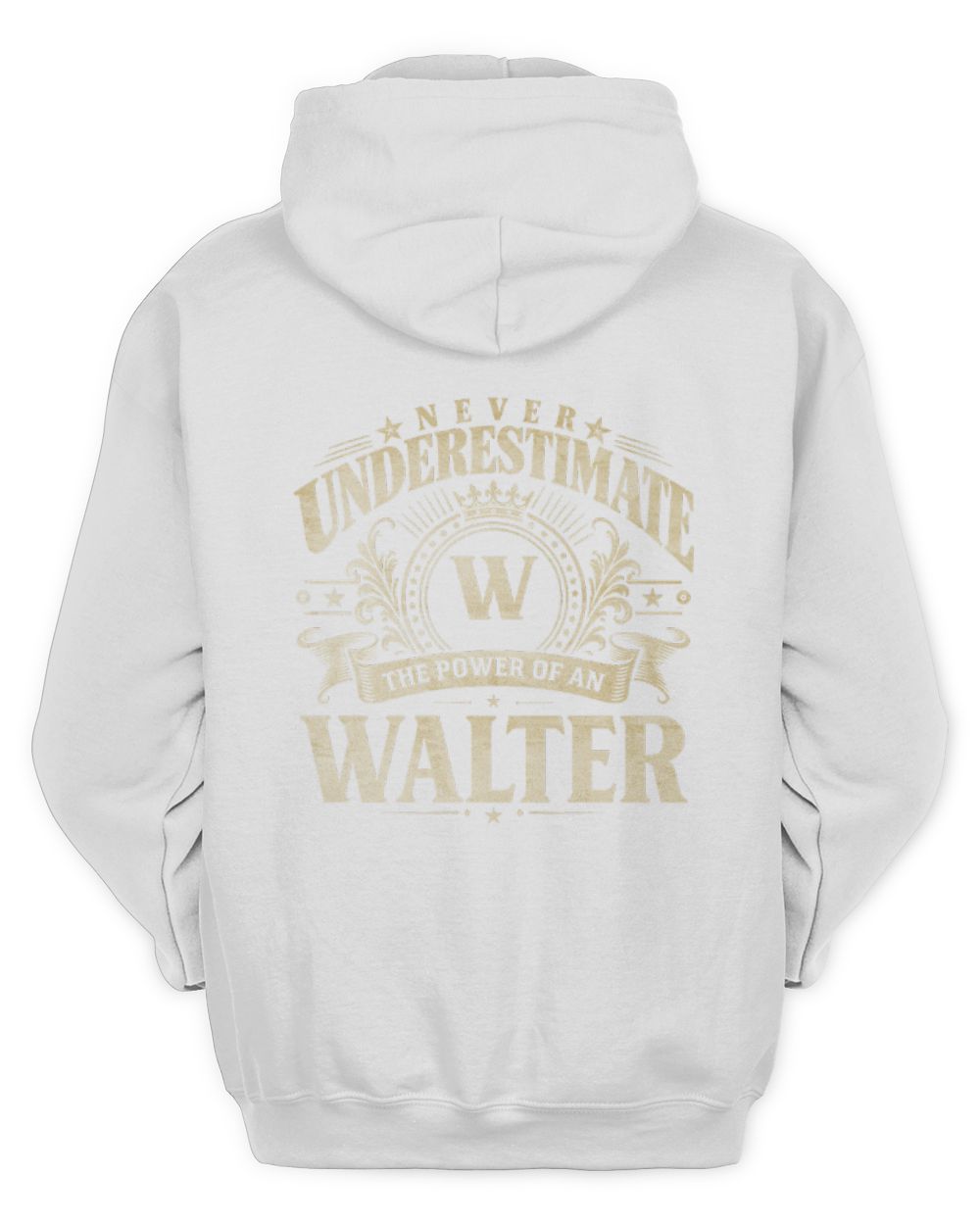 Never Underestimate Your Name Luxury Logo Shirt WALTER M1-63 / Unisex Hoodie / white