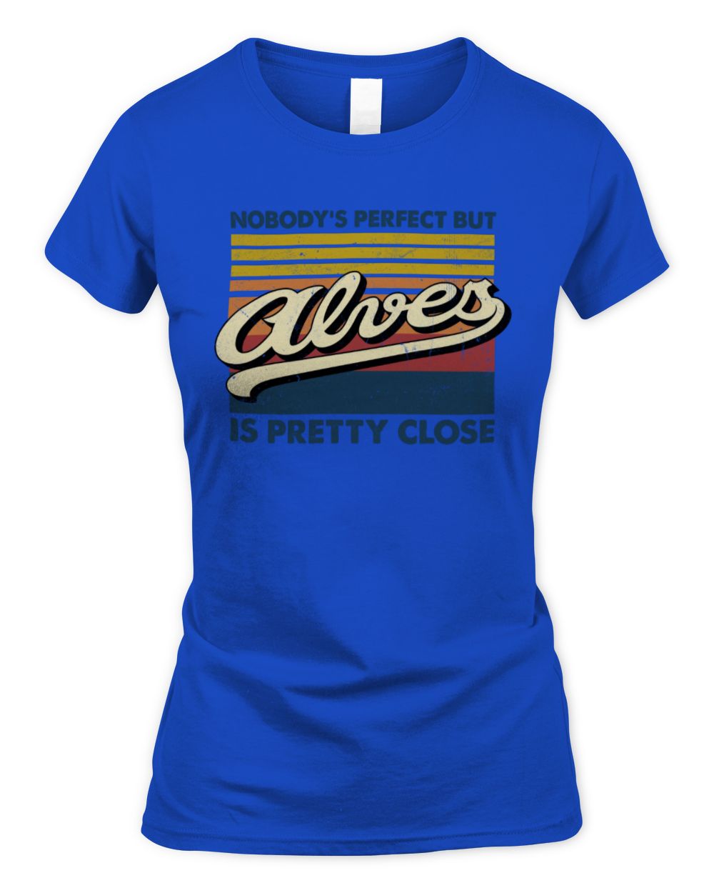 Nobody's Perfect But Your Name Is Pretty Close Retro Shirt ALVES M1-65 / Women's Standard T-Shirt / royal
