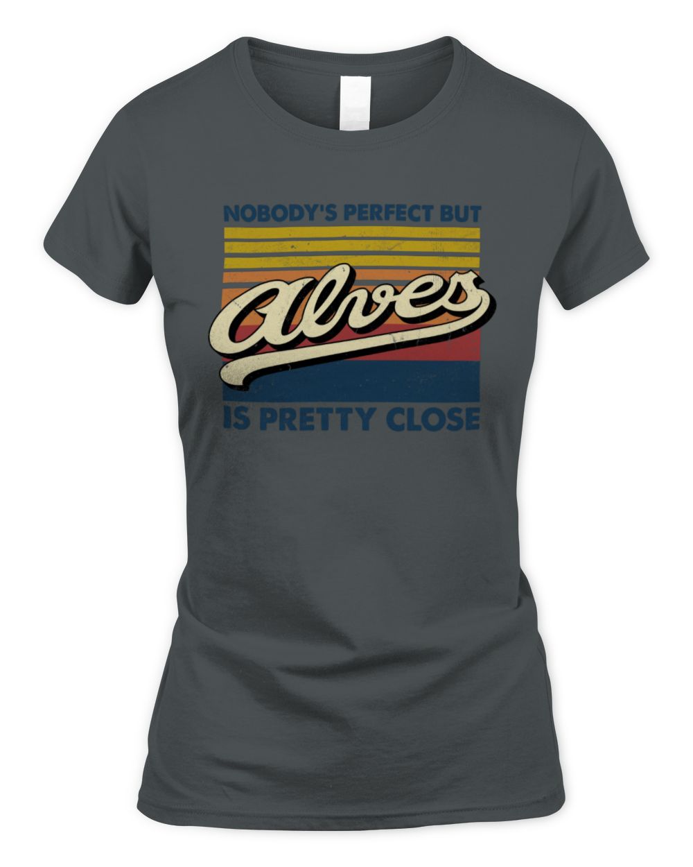 Nobody's Perfect But Your Name Is Pretty Close Retro Shirt ALVES M1-65 / Women's Standard T-Shirt / charcoal