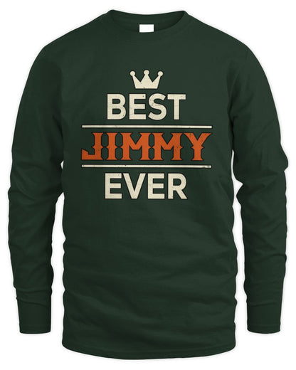 Best Your Name With Crown Shirt JIMMY M1-59 / Men's Long Sleeved T-Shirt / forest green