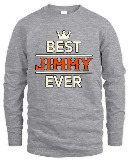 Best Your Name With Crown Shirt JIMMY M1-59 / Men's Long Sleeved T-Shirt / sport grey