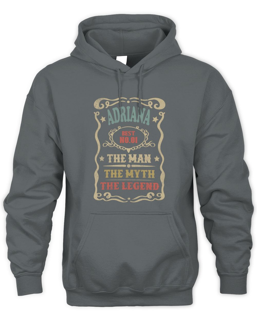 The Man The Myth The Legend Vintage Gold Wine Shirt ADRIANA M1-52 / Unisex Hoodie / charcoal