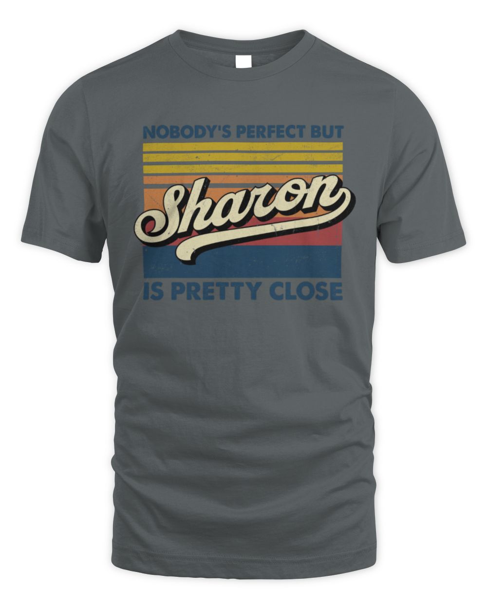 Nobody's Perfect But Your Name Is Pretty Close Retro Shirt SHARON M1-65 / Unisex Standard T-Shirt / charcoal