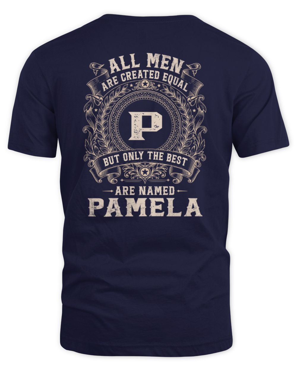 All Men Are Created Equal Cool Logo Shirt PAMELA M1-60 / Unisex Standard T-Shirt / navy