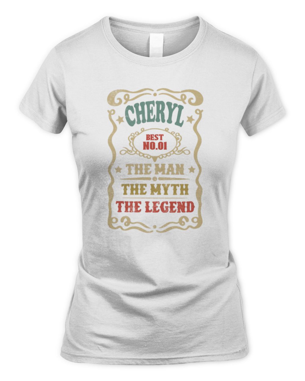 The Man The Myth The Legend Vintage Gold Wine Shirt CHERYL M1-52 / Women's Standard T-Shirt / white