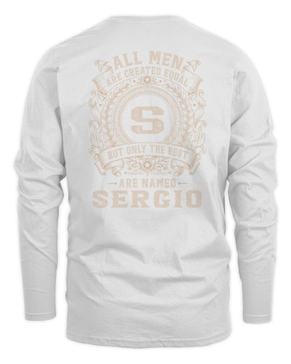 All Men Are Created Equal Cool Logo Shirt SERGIO M1-60 / Men's Long Sleeved T-Shirt / white