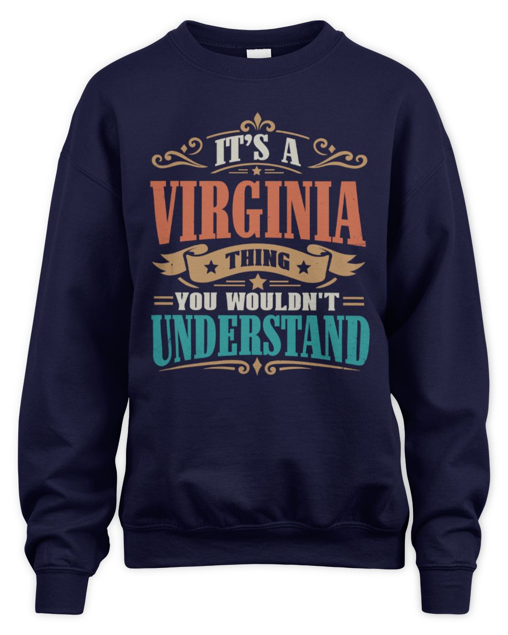It’s a Name Thing Personalized Retro T-Shirt VIRGINIA M1-47 / Unisex Sweatshirt / navy