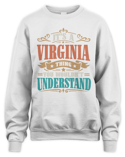 It’s a Name Thing Personalized Retro T-Shirt VIRGINIA M1-47 / Unisex Sweatshirt / white