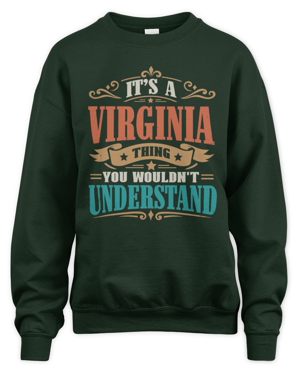It’s a Name Thing Personalized Retro T-Shirt VIRGINIA M1-47 / Unisex Sweatshirt / forest green