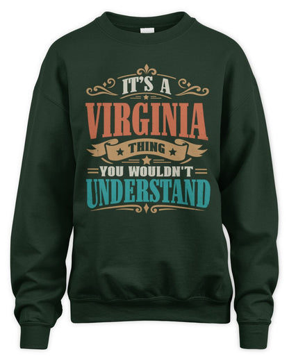 It’s a Name Thing Personalized Retro T-Shirt VIRGINIA M1-47 / Unisex Sweatshirt / forest green