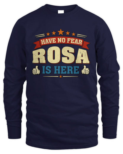 Have No Fear Your Name Is Here Cool Graphic T-Shirt ROSA M1-71 / Men's Long Sleeved T-Shirt / navy