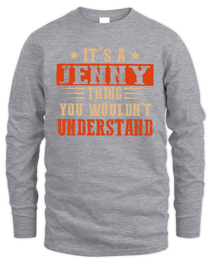 It's a Name Thing Personalized Funny Shirt JENNY M1-51 / Men's Long Sleeved T-Shirt / sport grey