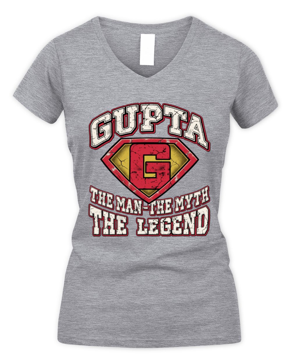 The Man The Myth The Legend Superman Graphic T-Shirt GUPTA M1-74 / Women's V-Neck T-Shirt / sport grey