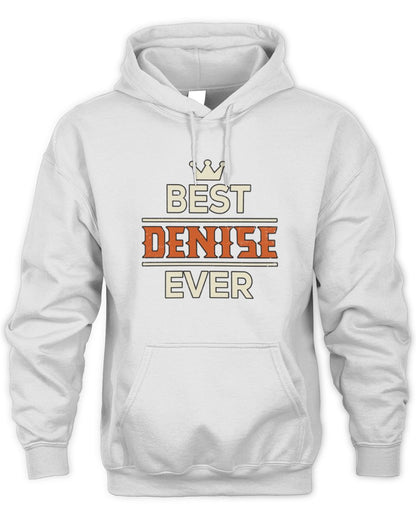 Best Your Name With Crown Shirt DENISE M1-59 / Unisex Hoodie / white