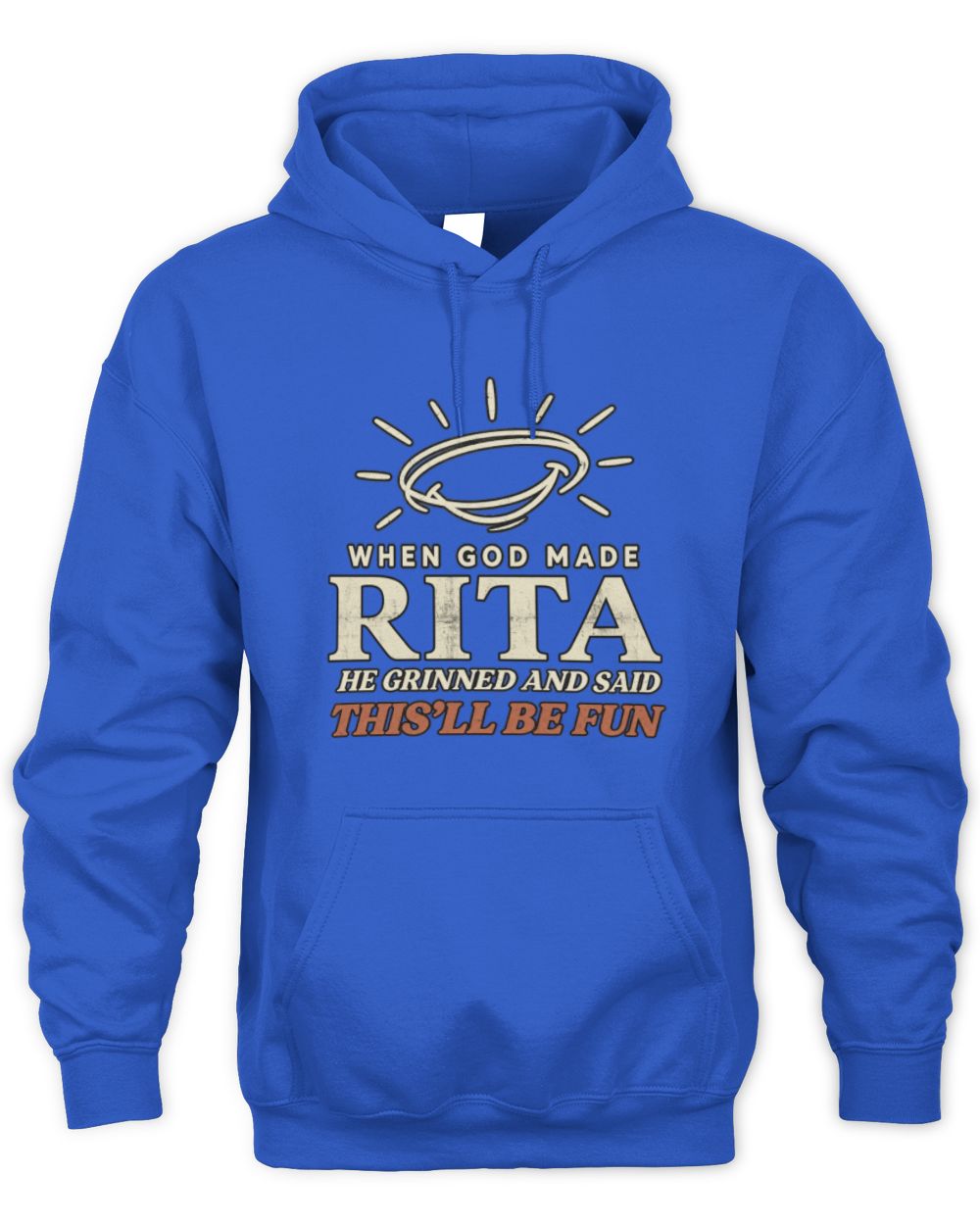 When God Made Your Name Funny Western T-Shirt T-Shirt RITA M1-S82 / Unisex Hoodie / royal