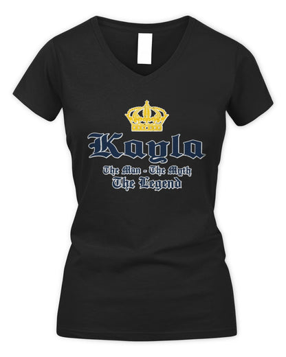 The Man The Myth The Legend Corona Beer T-Shirt KAYLA M1-S83 / Women's V-Neck T-Shirt / black