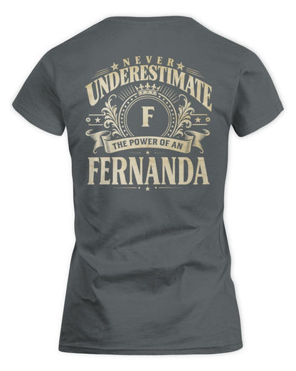 Never Underestimate Your Name Luxury Logo Shirt FERNANDA M1-63 / Women's Standard T-Shirt / charcoal