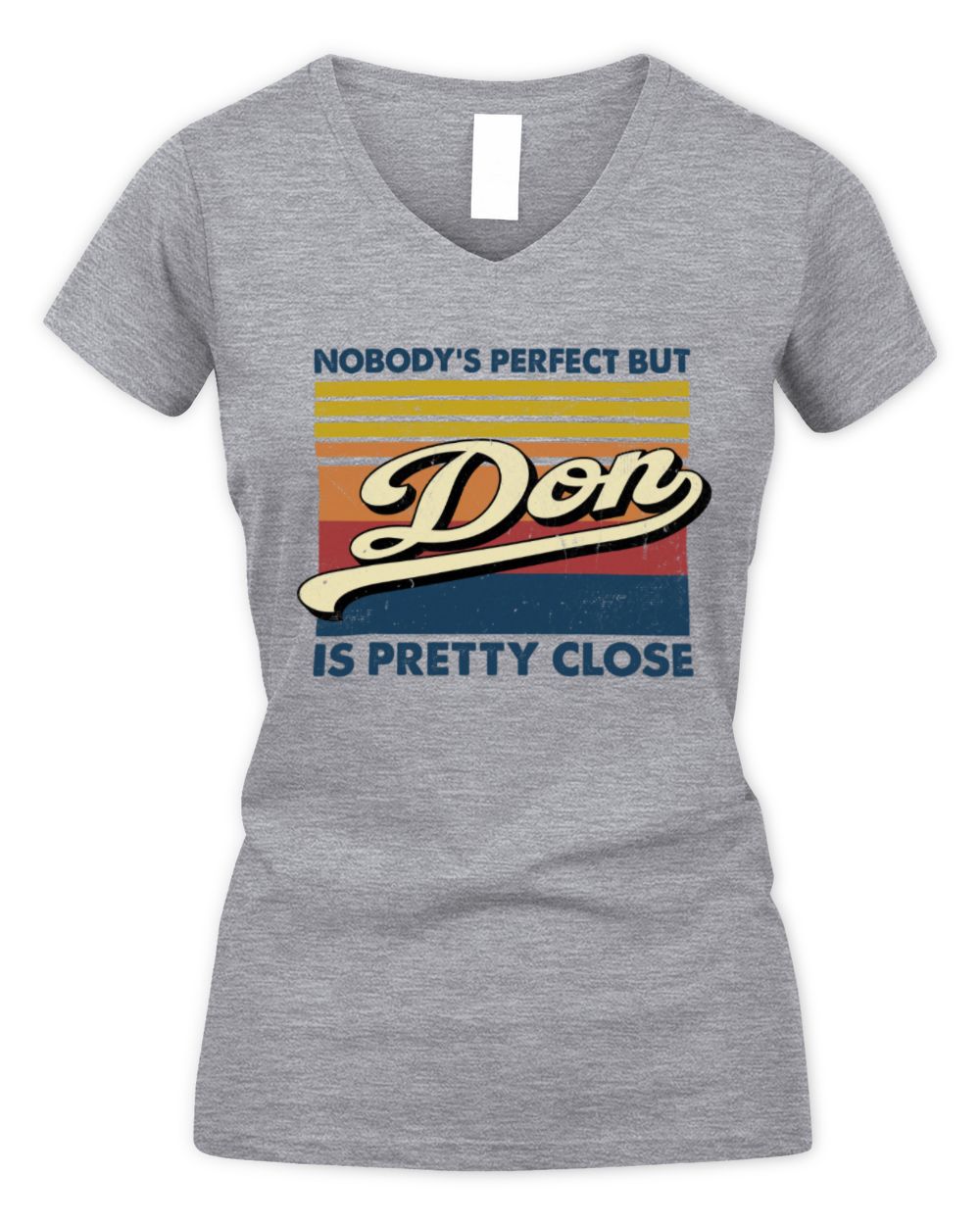 Nobody's Perfect But Your Name Is Pretty Close Retro Shirt DON M1-65 / Women's V-Neck T-Shirt / sport grey