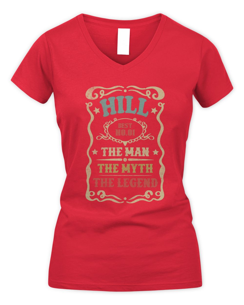 The Man The Myth The Legend Vintage Gold Wine Shirt HILL M1-52 / Women's V-Neck T-Shirt / red