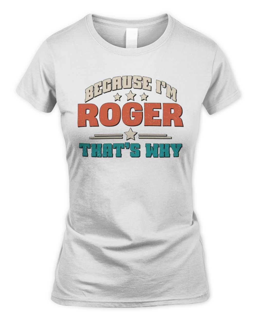 Because I'm Name That's Why Personalized Retro Shirt ROGER-49 / Women's Standard T-Shirt / white