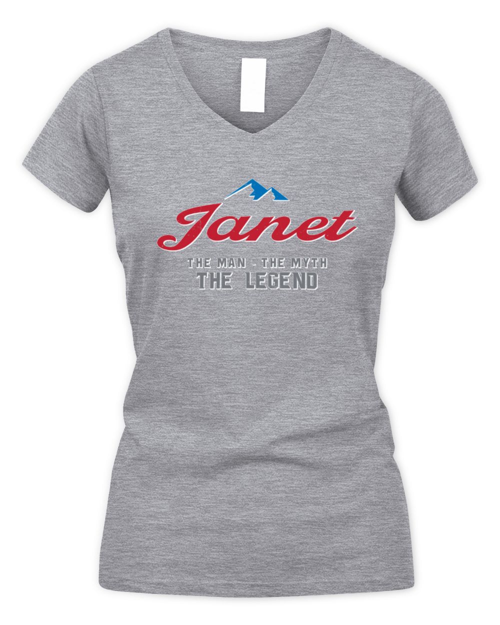 The Man The Myth The Legend Coors Light Beer T-Shirt JANET M1-S84 / Women's V-Neck T-Shirt / sport grey