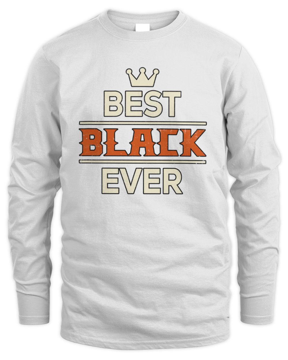 Best Your Name With Crown Shirt BLACK M1-59 / Men's Long Sleeved T-Shirt / white