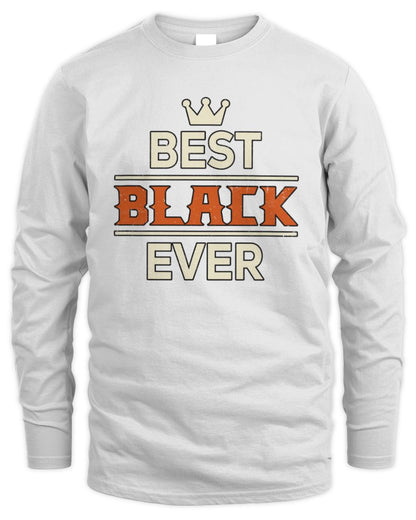 Best Your Name With Crown Shirt BLACK M1-59 / Men's Long Sleeved T-Shirt / white
