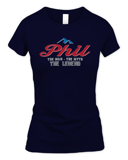 The Man The Myth The Legend Coors Light Beer T-Shirt PHIL M1-S84 / Women's Standard T-Shirt / navy