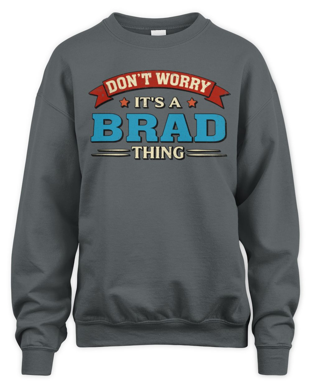 Don't Worry It's a Your Name Thing Funny Retro T-Shirt BRAD M1-57 / Unisex Sweatshirt / charcoal