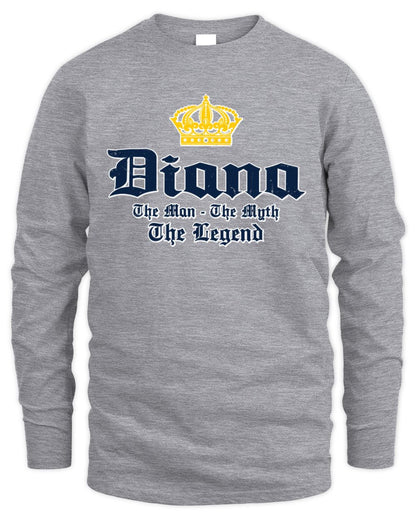 The Man The Myth The Legend Corona Beer T-Shirt DIANA M1-S83 / Men's Long Sleeved T-Shirt / sport grey