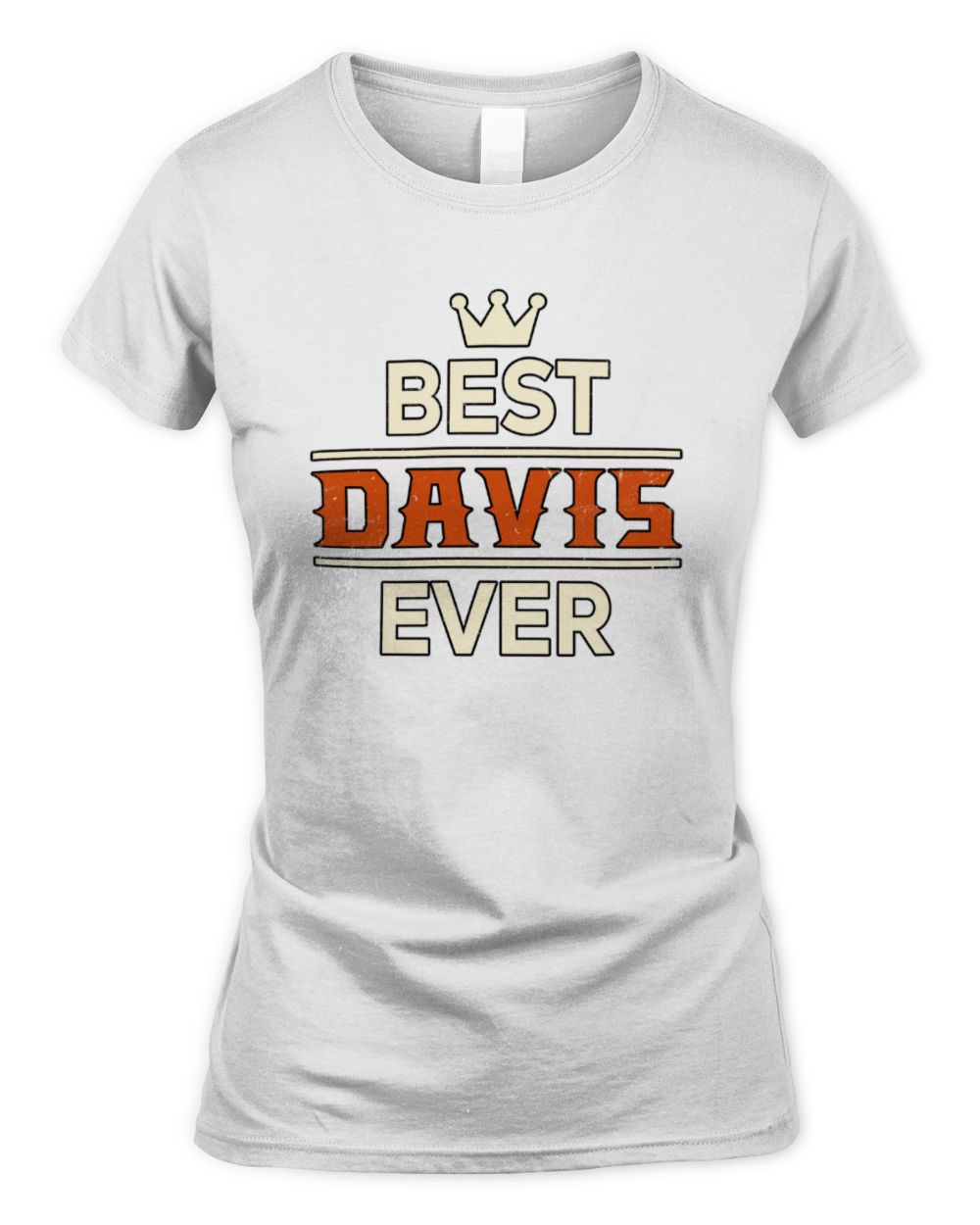 Best Your Name With Crown Shirt DAVIS M1-59 / Women's Standard T-Shirt / white