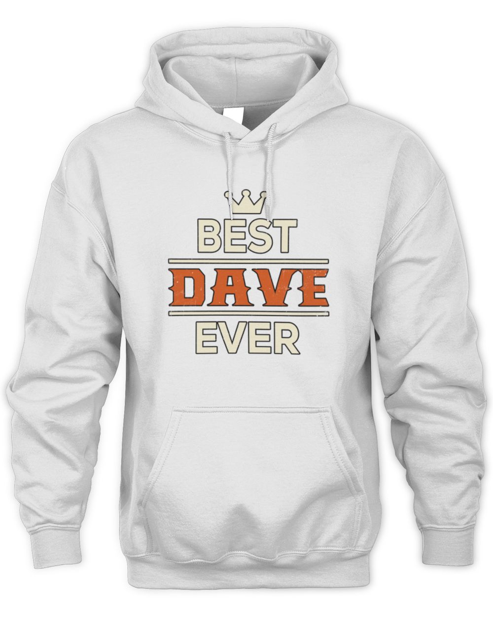 Best Your Name With Crown Shirt DAVE M1-59 / Unisex Hoodie / white