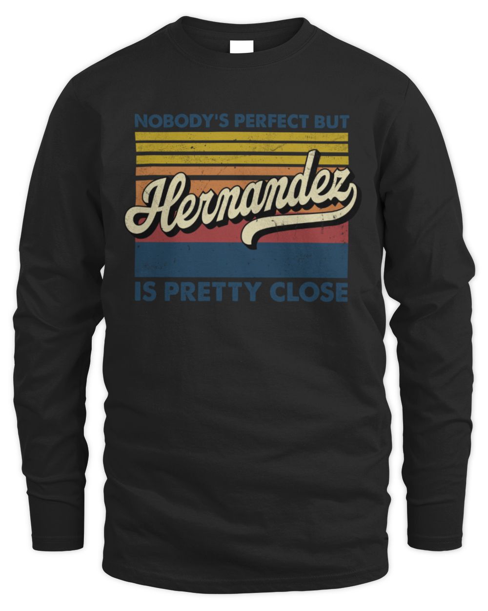 Nobody's Perfect But Your Name Is Pretty Close Retro Shirt HERNANDEZ M1-65 / Men's Long Sleeved T-Shirt / black