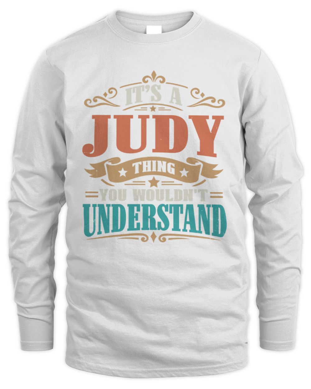 It’s a Name Thing Personalized Retro T-Shirt JUDY M1-47 / Men's Long Sleeved T-Shirt / white